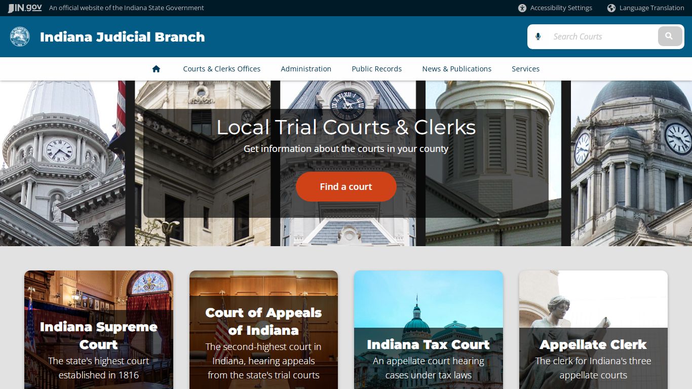 Indiana Judicial Branch: Courts & Clerks Offices